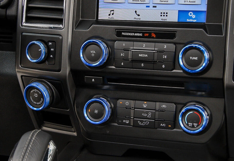 4Pcs Air Condition Switch Knob Cover Trim For Ford F150 F-150 2016 2017 Car Auto