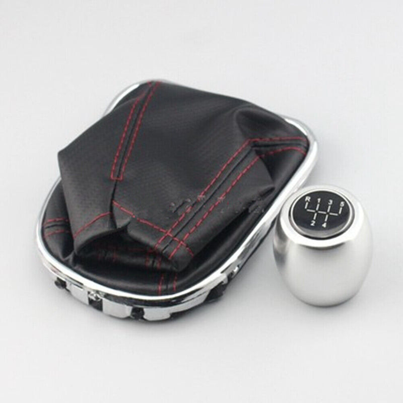 5 Speed Silver Aluminum Alloy Gear Shift Knob Boot For Chevrolet Cruze 2010-2015