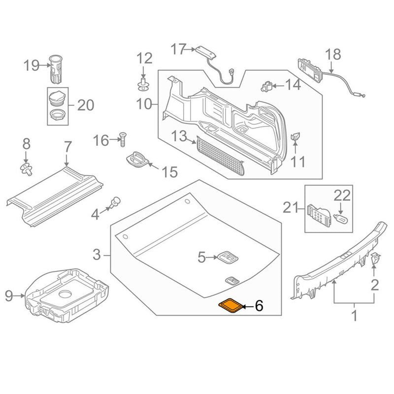 Black 8E5863638 Trunk Liner Handle Upper Bezel Box for Audi A3 A4 A5 A6 A8 S3 S4