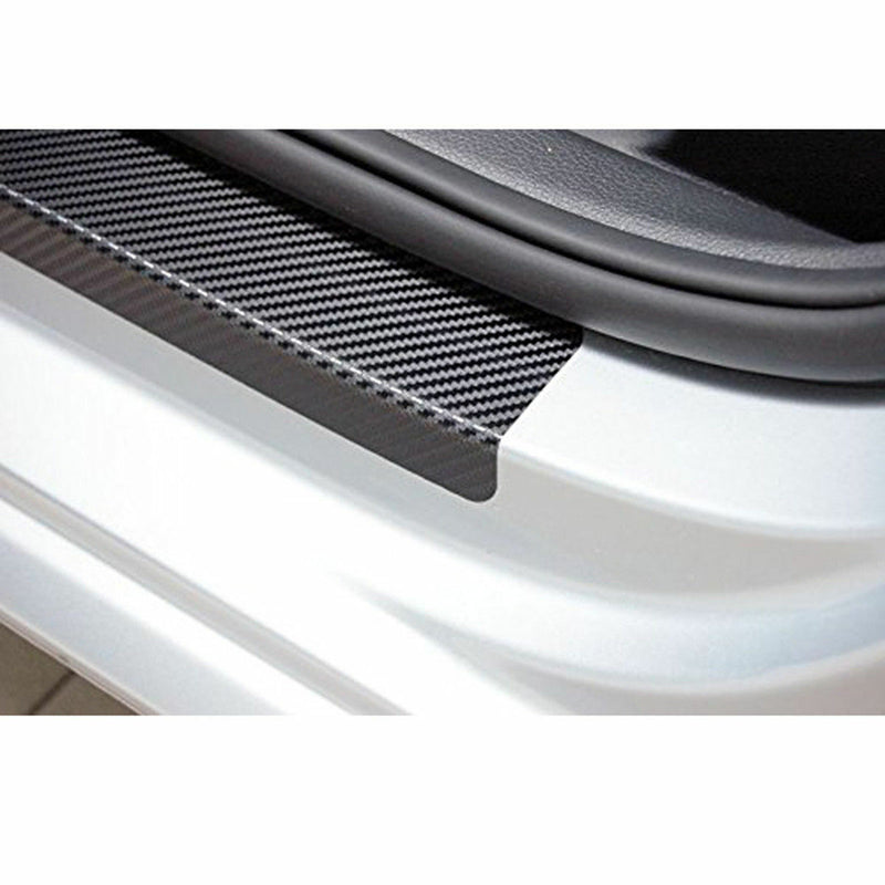 Black 4D Carbon Fiber Car Accessory Door Sill Scuff Protector Stickers &Tool