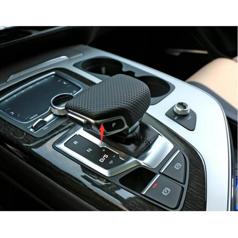 Perforated Leather Gear Shift Knob Cover 4M1713139F for Audi 2016-2019 Q7 LHD