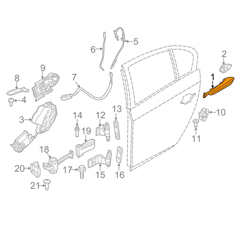 51217231933 Exterior Rear Left Door HandleFor BMW F07 F10 F06 F11 F01