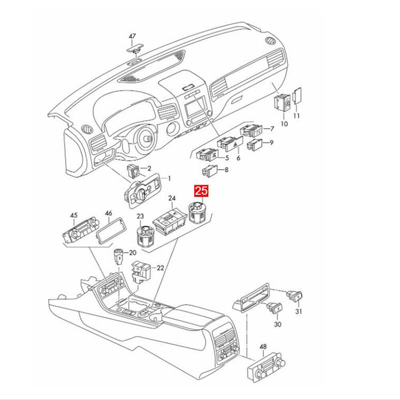 AUTO NIVEAU Air Suspension Control Switch for VW Touareg 2011-2014 7P6927135A