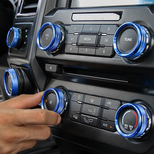 4Pcs Air Condition Switch Knob Cover Trim For Ford F150 F-150 2016 2017 Car Auto