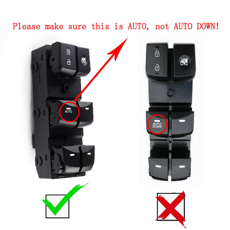 Left Driver Master Door Window Switch 93570-3X012 For Hyundai Elantra 2014-2016