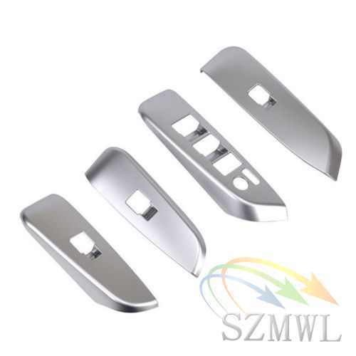 4X Chrome Inner Door Window Switch Panel Cover Trim For 14-17 Toyota Highlander