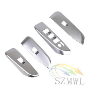 4X Chrome Inner Door Window Switch Panel Cover Trim For 14-17 Toyota Highlander