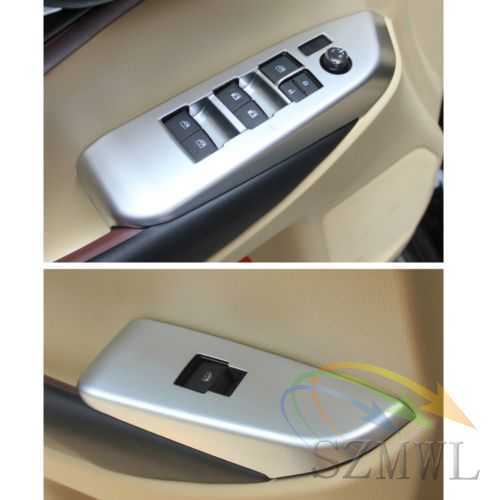 4X Chrome Inner Door Window Switch Panel Cover Trim For 14-17 Toyota Highlander