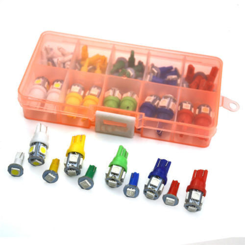40 Pcs Mixed Color T5 T10 LED 5050SMD Car Dashboard Instrument Indicator Lights