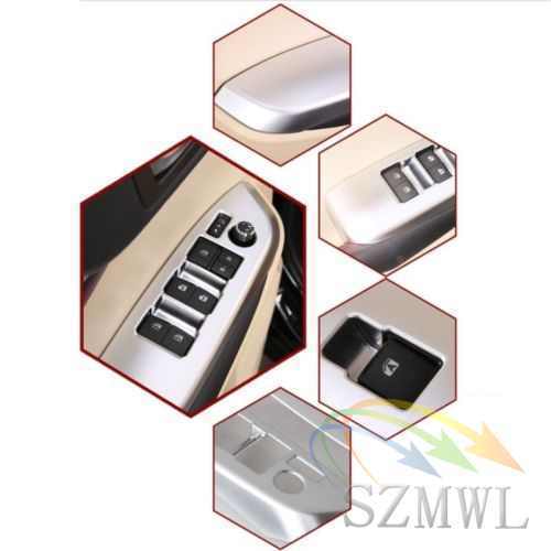 4X Chrome Inner Door Window Switch Panel Cover Trim For 14-17 Toyota Highlander