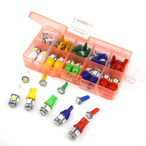 40 Pcs Mixed Color T5 T10 LED 5050SMD Car Dashboard Instrument Indicator Lights